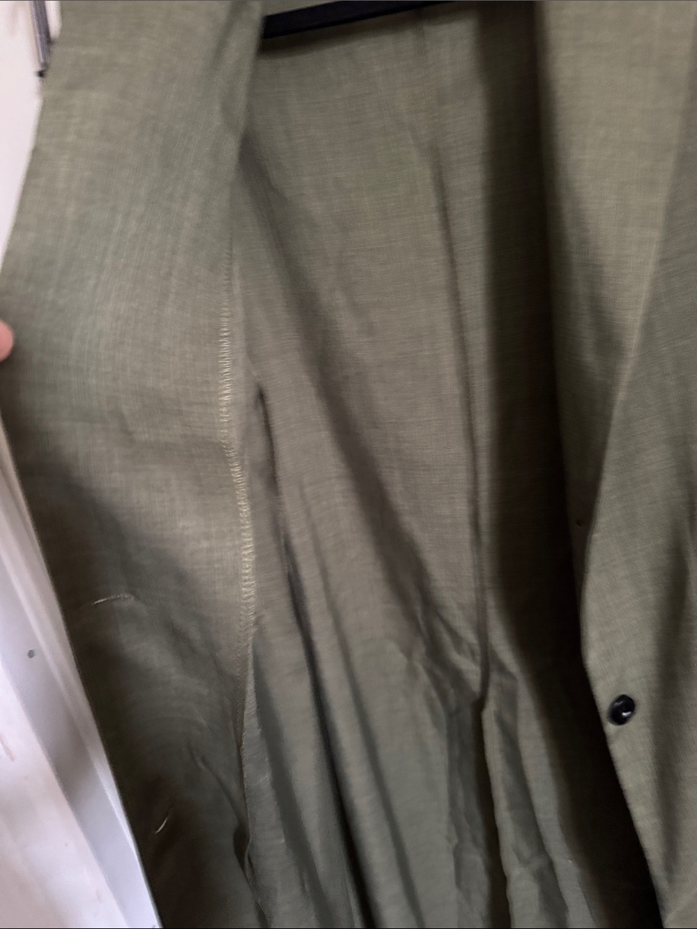 Olive Green Lightweight Trench Coat M - Picture 3 of 4